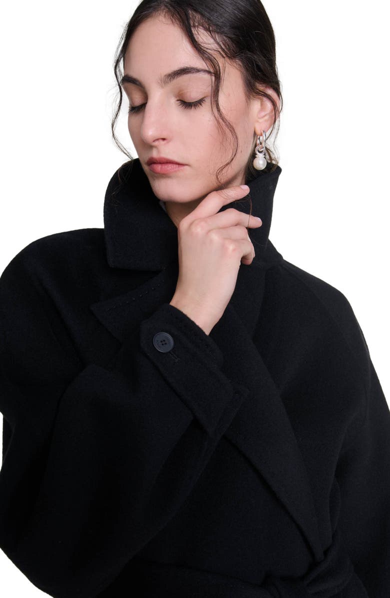 maje Double-faced mid-length coat, Alternate, color, 