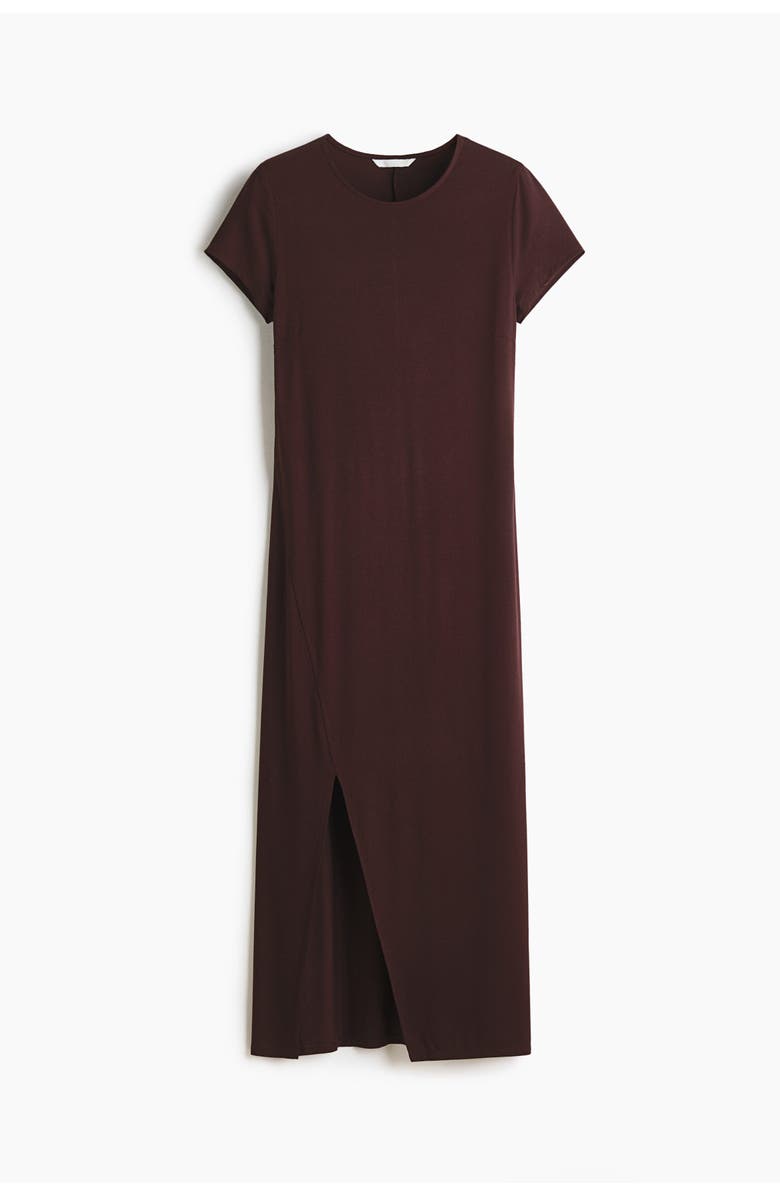 H&M Midi T-shirt Dress, Main, color, Dark Brown