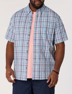 Harbor Bay by DXL Big & Tall Easy-Care Medium Plaid Sport Shirt V8