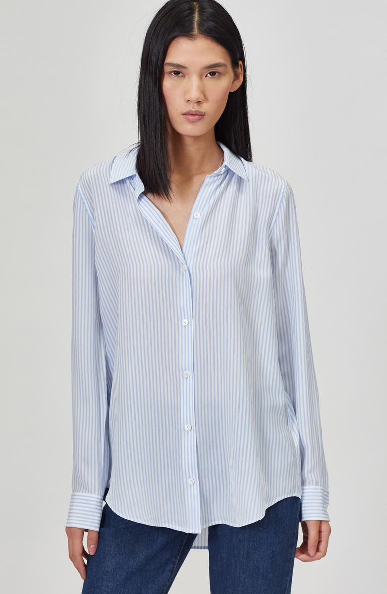 Equipment Essential Stripe Silk Shirt, Alternate, color, 