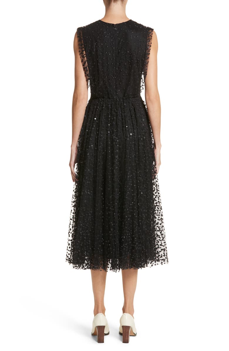 CO Sparkle Dot Tulle Midi Dress, Alternate, color, Black