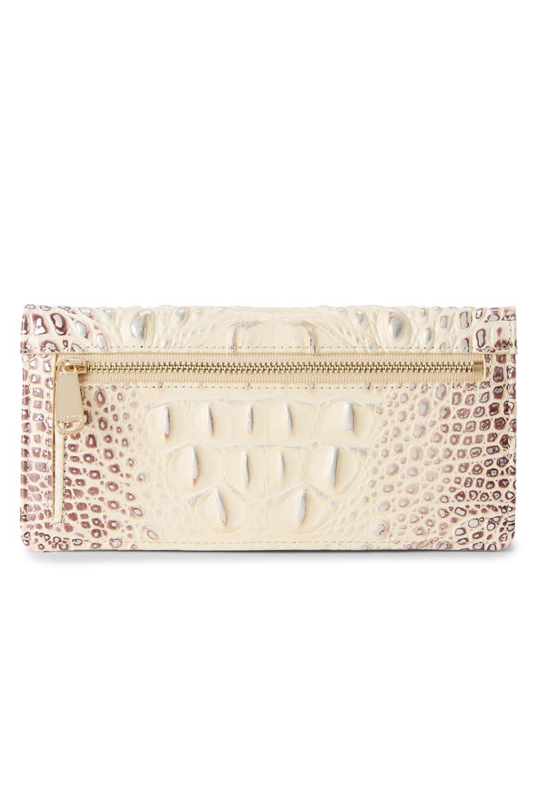 Adelle Croc Embossed Leather Wallet, Alternate, color, GINGER