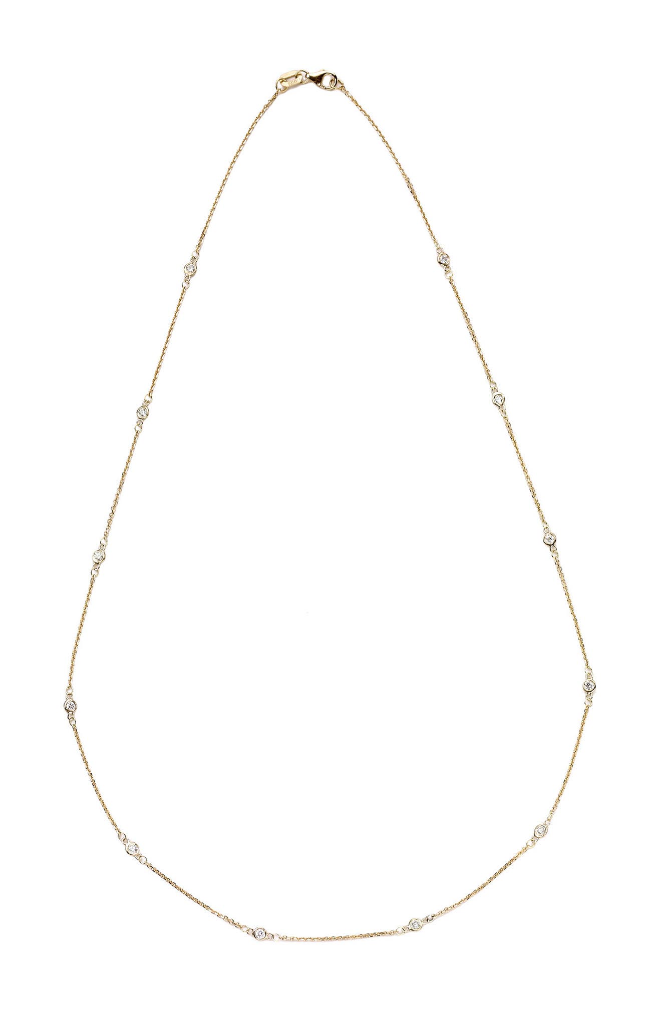SUZY LEVIAN 14K Gold Diamond Station Necklace - 0.30 ctw