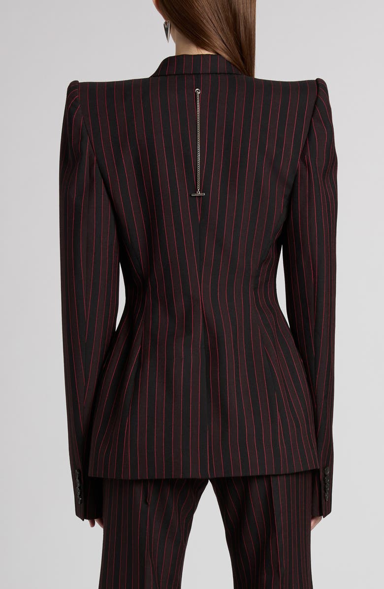 McQueen Archive Stripe Stacked Shoulder Wool Blazer, Alternate, color, 