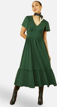 Yumi Cotton Jersey V-Neck Midi Dress