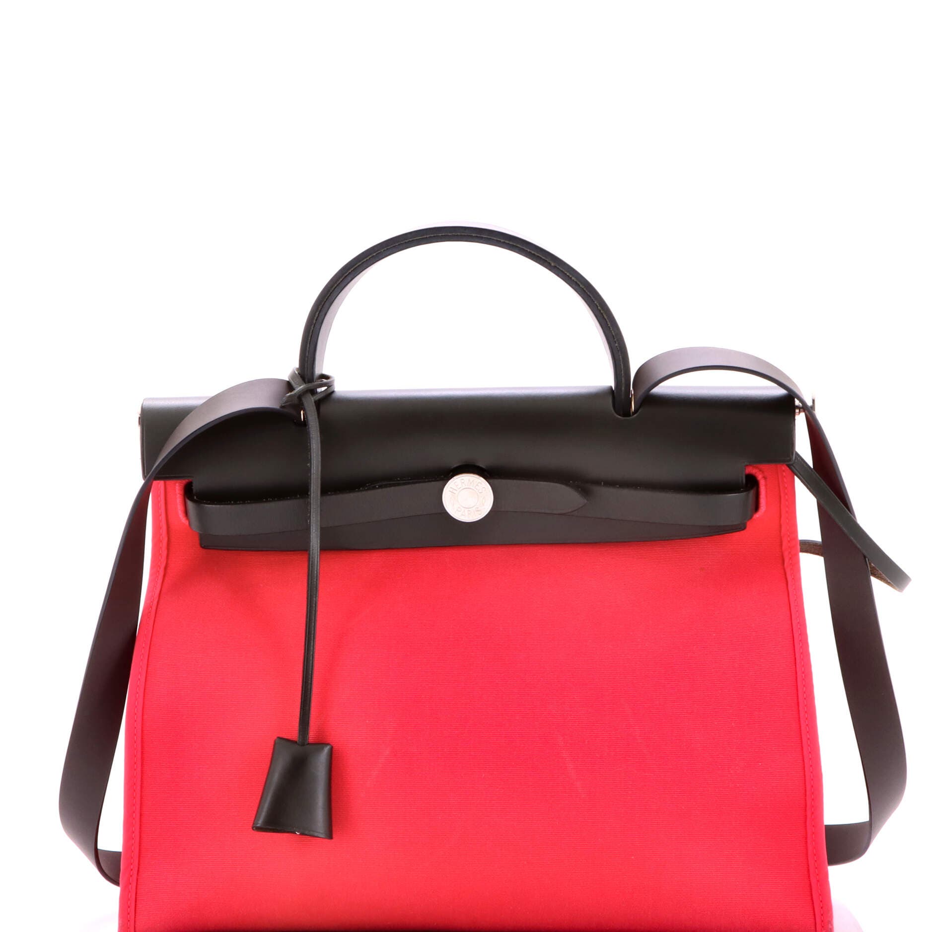 Pre-Owned Hermes Herbag Zip Leather and Toile 31, Main, color, Rose Extreme