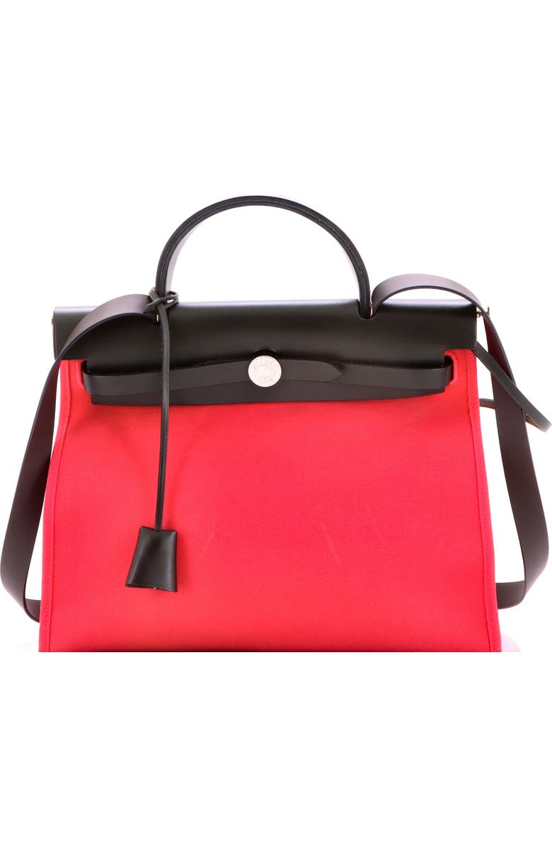 Pre-Owned Hermes Herbag Zip Leather and Toile 31, Main, color, Rose Extreme