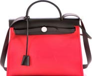 Pre-Owned Hermes Herbag Zip Leather and Toile 31