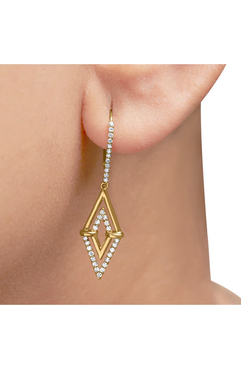 Haus of Brilliance 14K Yellow Gold 3/8 Ct Double Triangle Drop and Dangle Diamond Earrings, Alternate, color, Yellow
