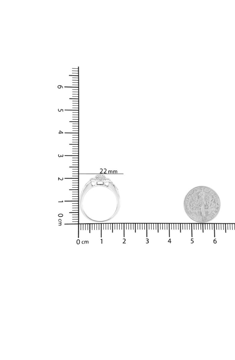 Haus of Brilliance Silver 1/3 Cttw Pave Set Round-Cut Diamond Braided Halo Cocktail Ring, Alternate, color, White