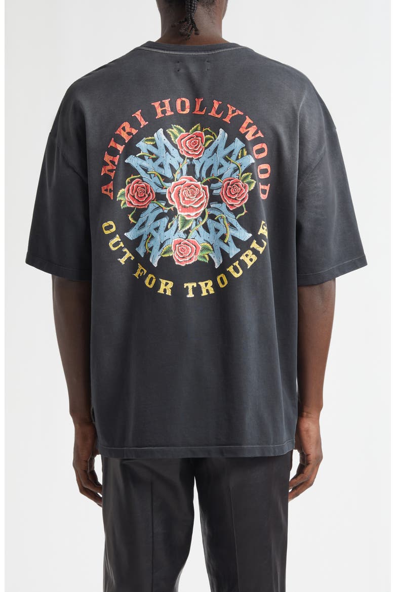 Oversize Out for Trouble Graphic T-Shirt, Alternate, color, BLACK