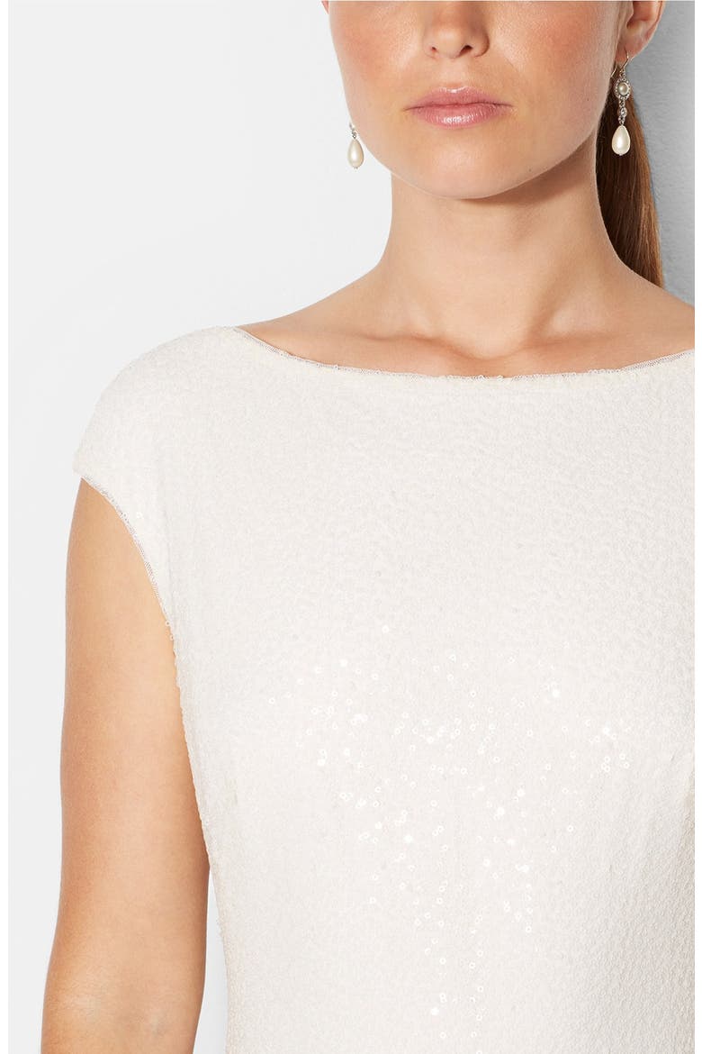 Sequin Jersey Gown, Alternate, color, LAUREN WHITE