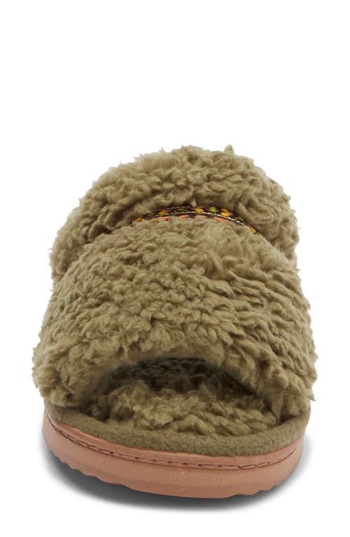 R.g. Barry One Banded Faux Fur Slipper In Green