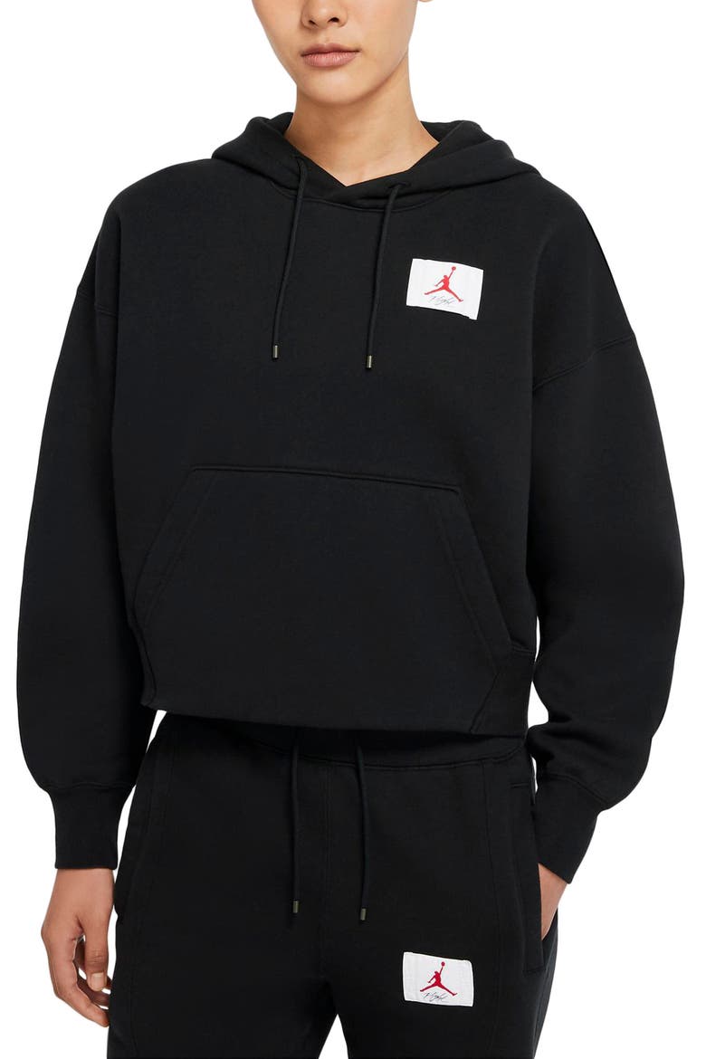 Nike Jordan Flight Fleece Hoodie, Main, color, BLACK