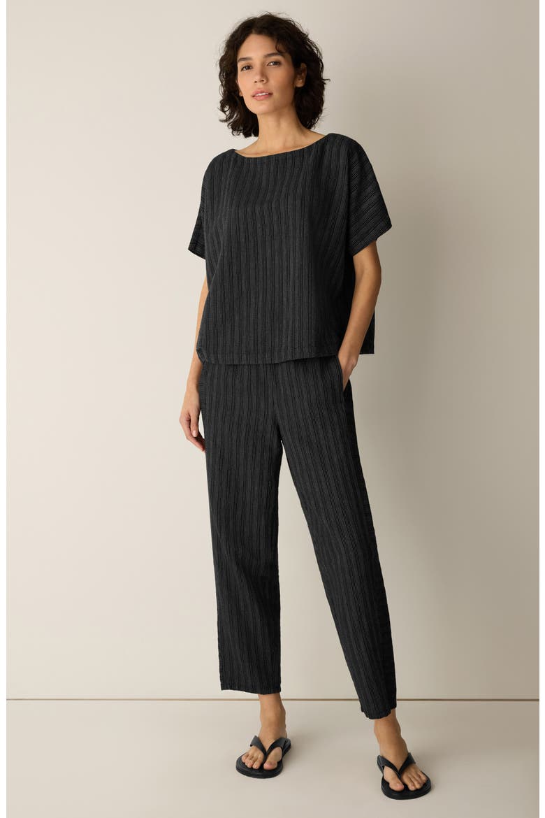 Bateau Neck Dolman Sleeve Top, Alternate, color, BLACK WHITE