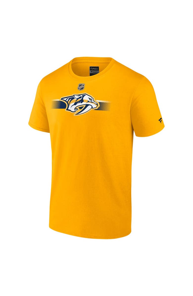 FANATICS Men's Fanatics Branded Gold Nashville Predators Authentic Pro Secondary T-Shirt, Alternate, color, 