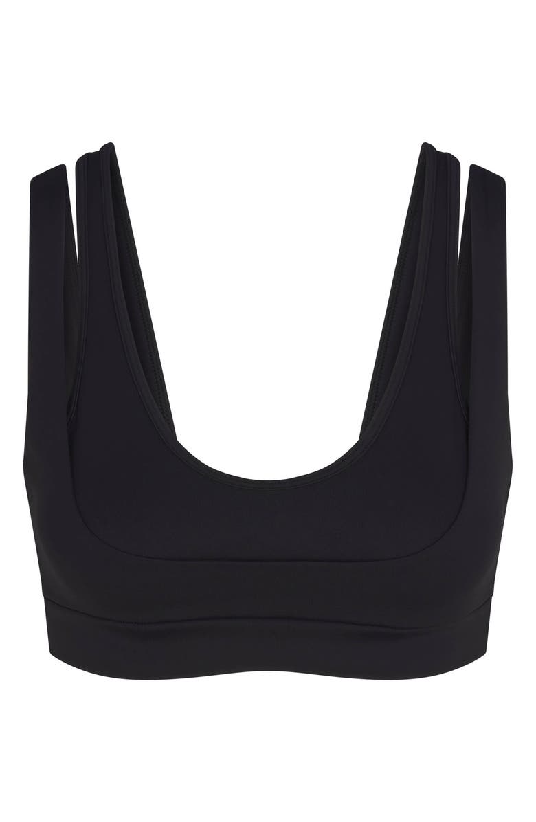 NikeSKIMS Matte Double Strap Scoop Bra, Alternate, color, Obsidian