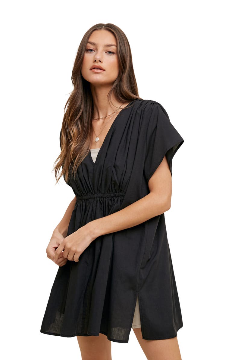 WISHLIST Ruched Cover-Up Dress, Alternate, color, Black