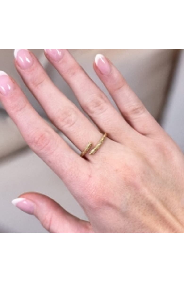 The Lovery Fine Jewelry Carved Gold Bypass Ring, Alternate, color, Yellow Gold