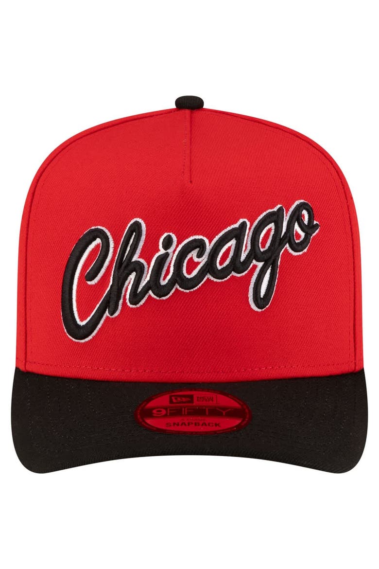 Men's New Era  Red/Black Chicago Bulls 80s Throwback A-Frame 9FIFTY Snapback Hat, Alternate, color, Red