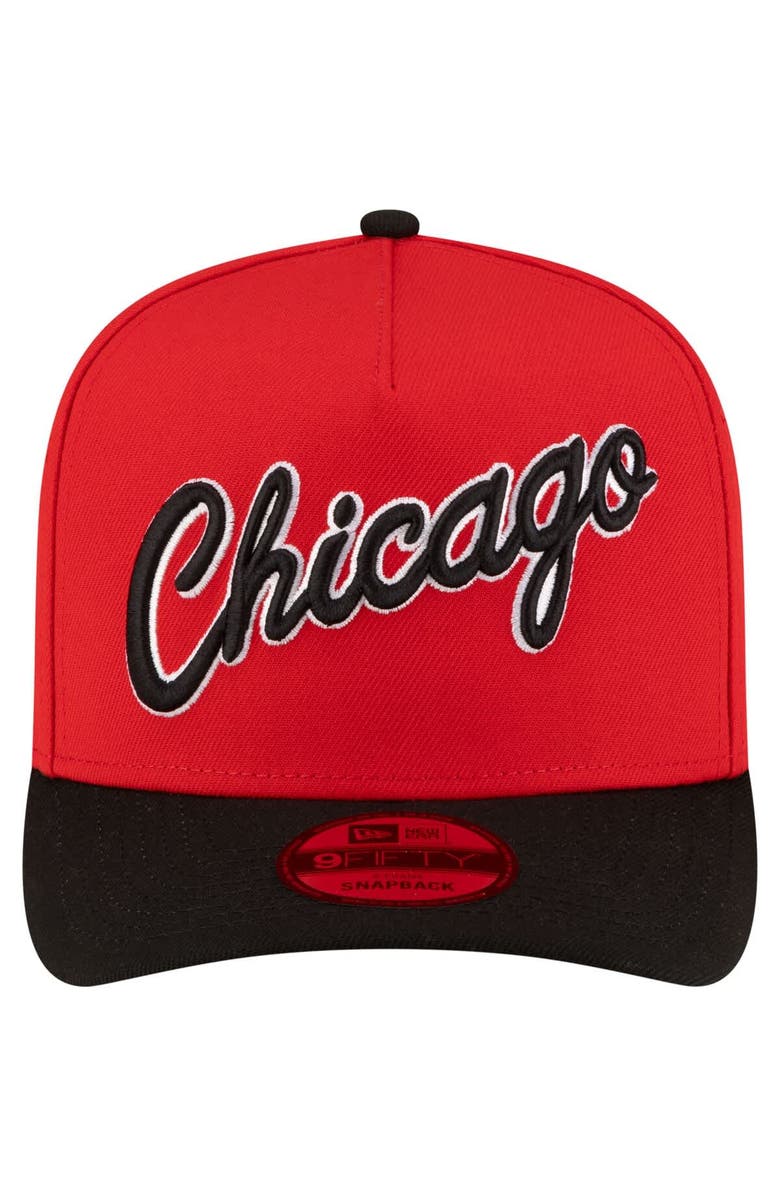 New Era Men's New Era Red/Black Chicago Bulls 80s Throwback A-Frame 9FIFTY Snapback Hat, Alternate, color, Red