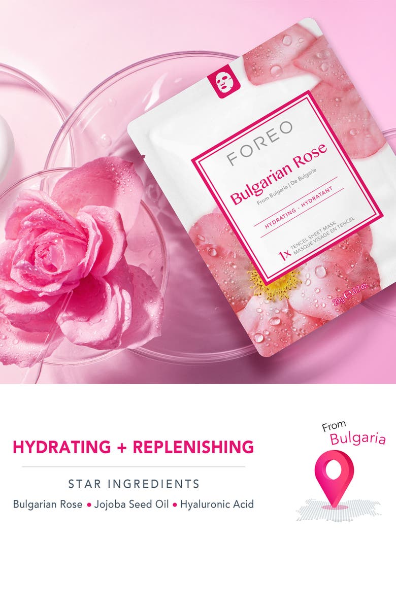 FOREO Farm To Face Sheet Mask - Bulgarian Rose x3, Alternate, color, N/A