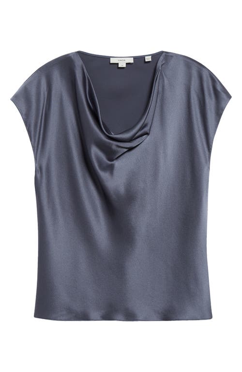Vince Cowl Neck Silk Blouse In Iris Water