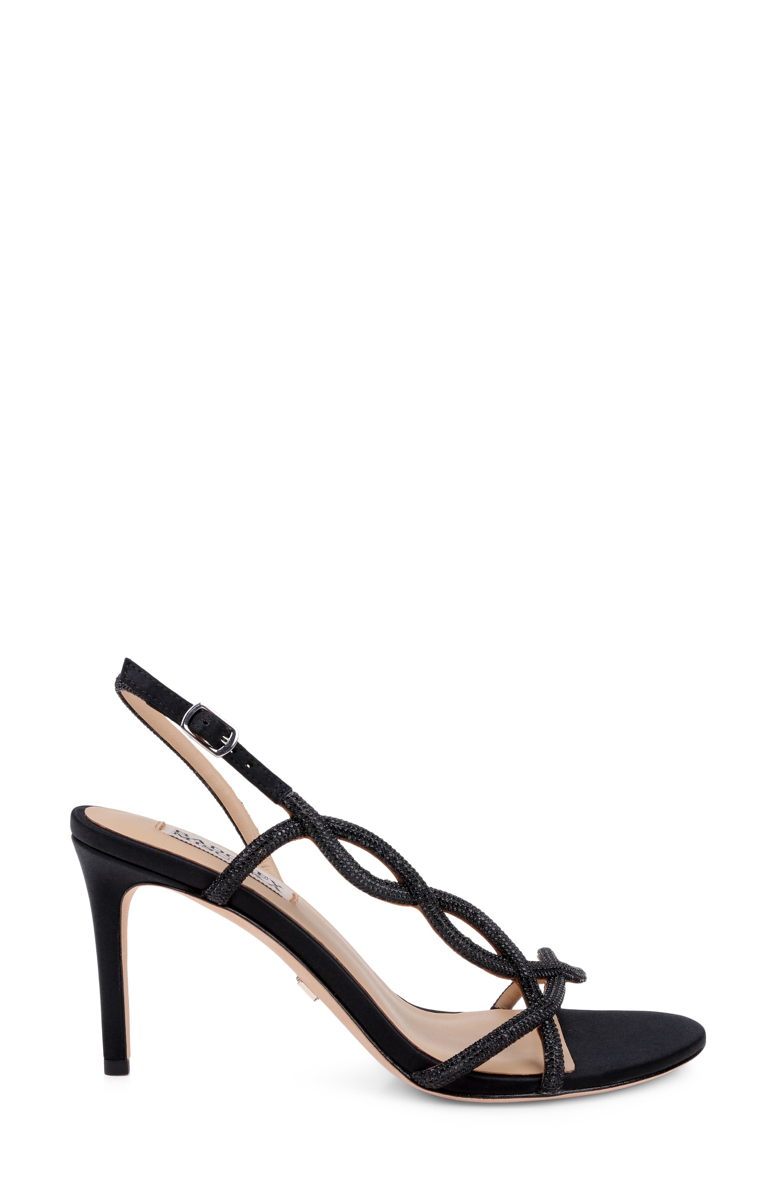 Badgley Mischka Collection Yulissa Slingback Sandal, Alternate, color, Black Satin
