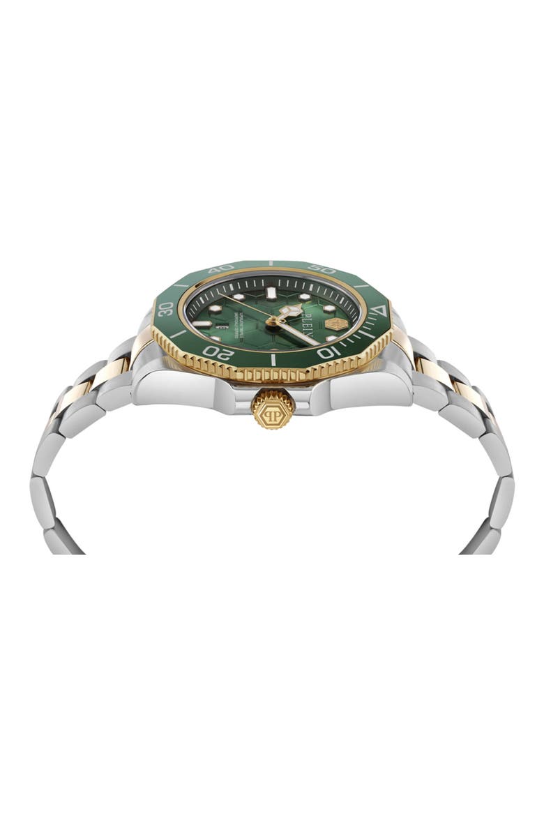 Aquastorm Two-Tone Bracelet Watch, 44mm, Alternate, color, GREEN/ TWO TONE