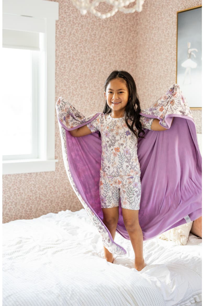 Flora Reversible 3-Layer Quilted Blanket, Alternate, color, FLORA
