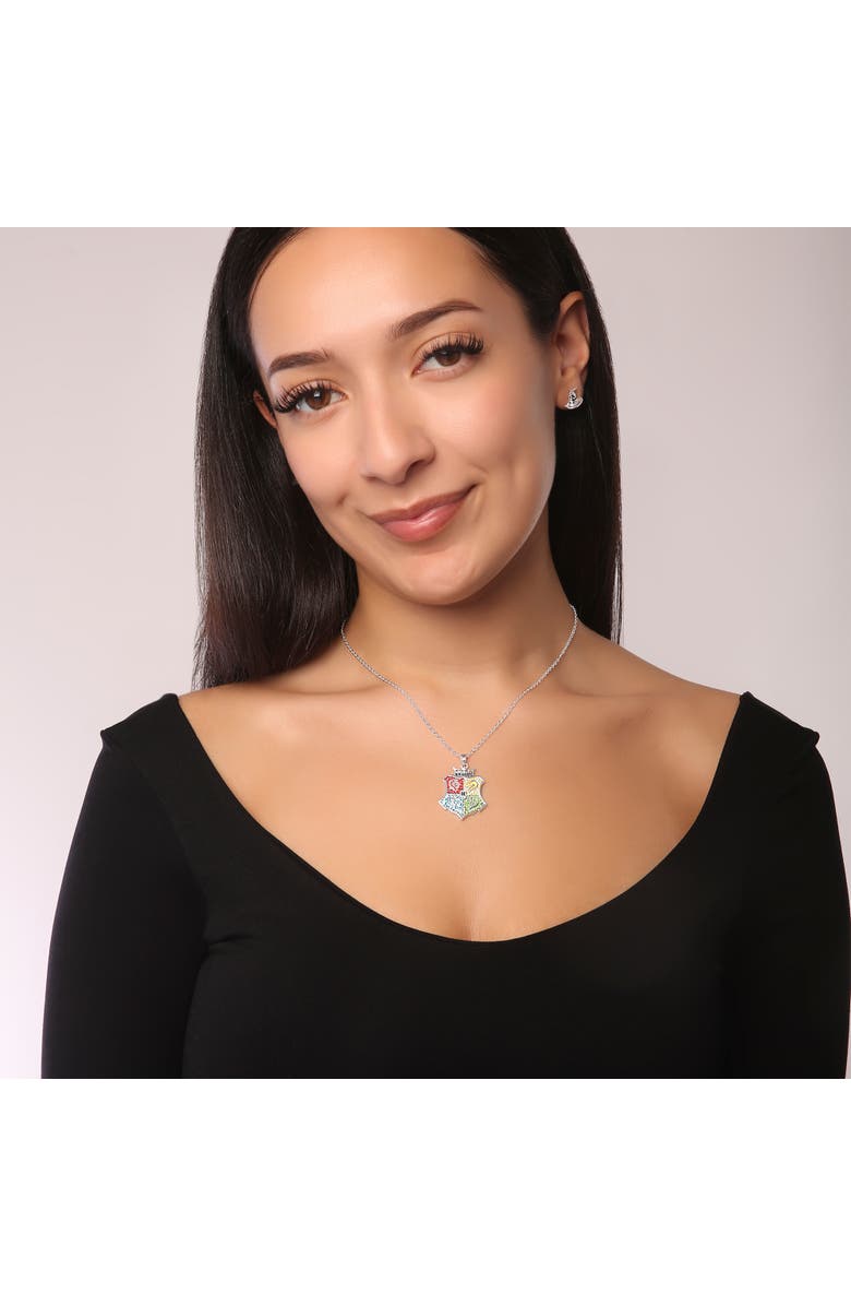 HARRY POTTER Hogwarts Crest Necklace, 16"+2", Alternate, color, Multi