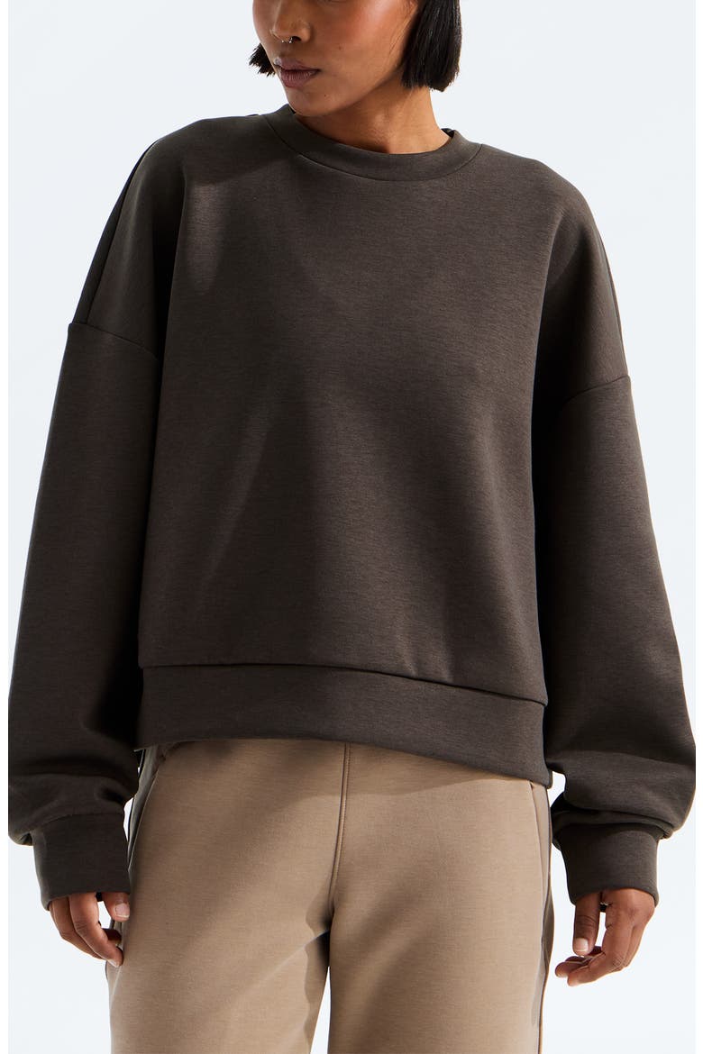 Jaida Crew Sweatshirt, Main, color, DARK CHESTNUT