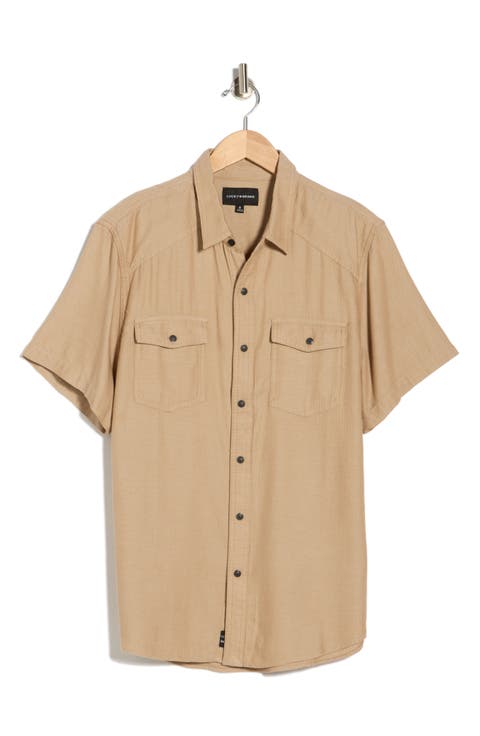 Herringbone Short Sleeve Western Shirt