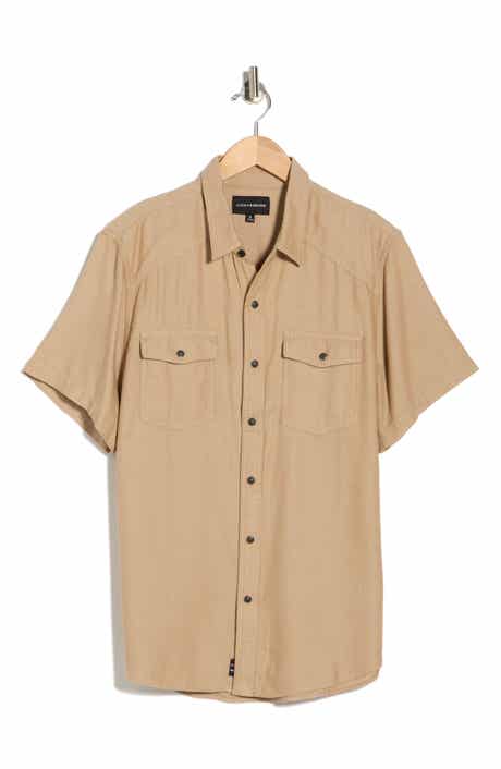 Lucky Brand Herringbone Short Sleeve Western Shirt