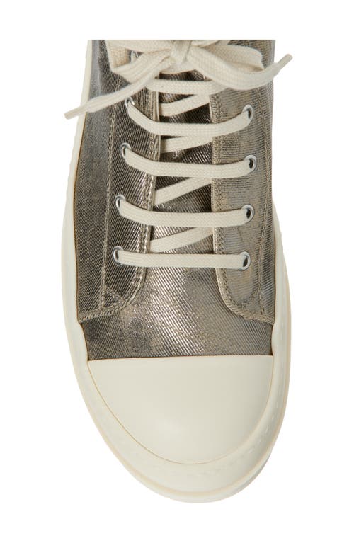 Rick Owens Drkshdw Darkshadow Foiled Denim High Top Sneaker