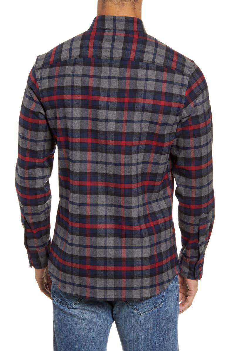 NORDSTROM MEN'S SHOP Trim Fit Plaid Flannel Button-Up Shirt, Alternate, color,