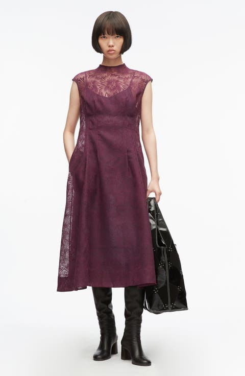 Floral Organza Midi Dress