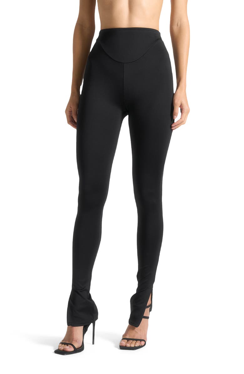 Manière De Voir Chloe High Waisted Leggings, Alternate, color, Black
