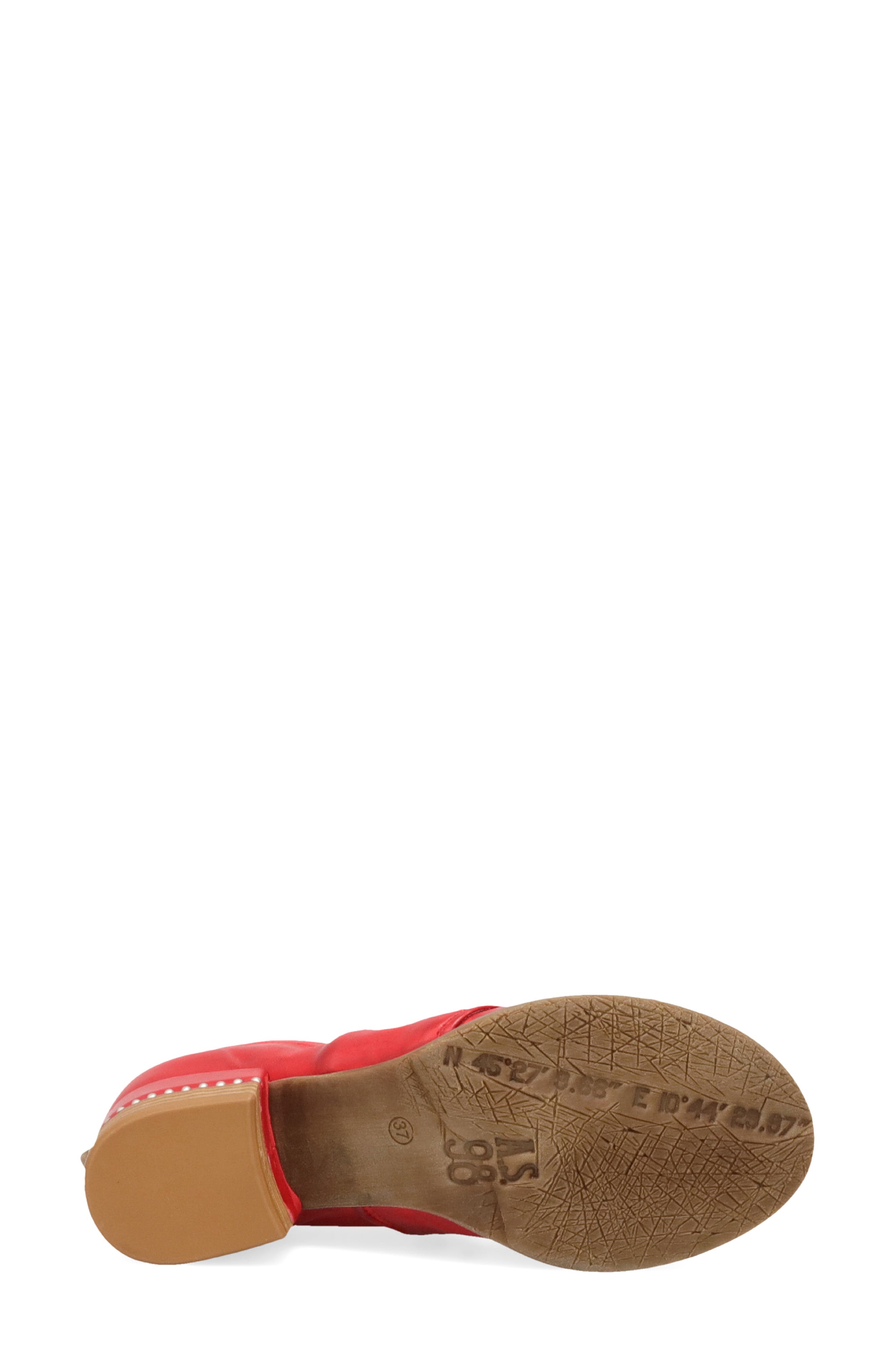 Marshall Peep Toe Bootie, Alternate, color, RED
