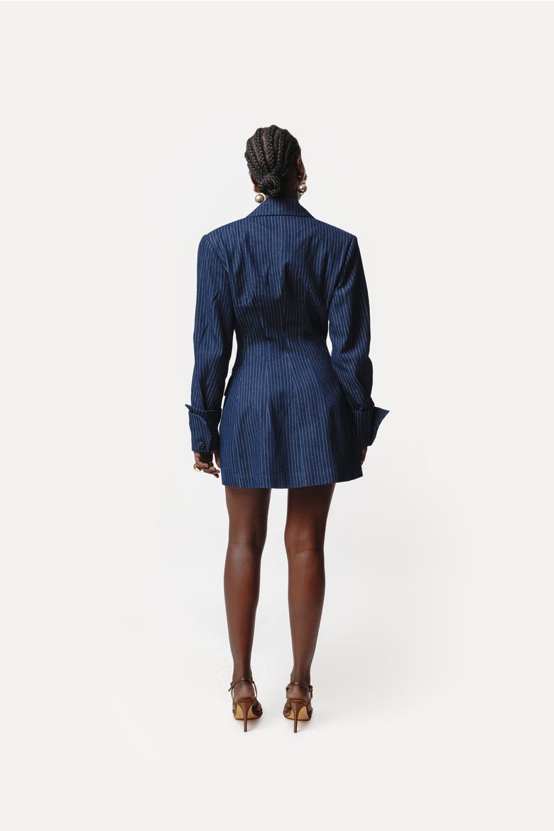 Nyla Blazer Dress, Alternate, color, Denim