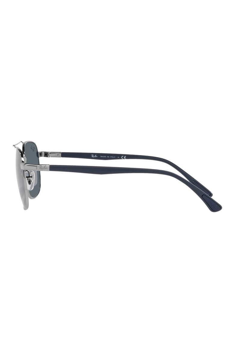 55mm Aviator Sunglasses, Alternate, color, GUNMETAL/ BLUE