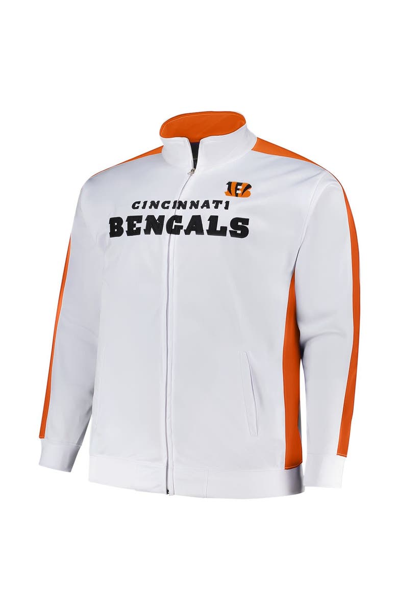 FANATICS Men's Fanatics White Cincinnati Bengals Big & Tall Tricot Full-Zip Track Jacket, Alternate, color, White