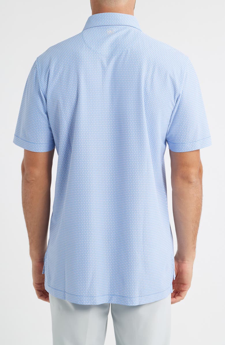 Peter Millar Taza Geo Print Performance Piqué Polo, Alternate, color, Evening Tide