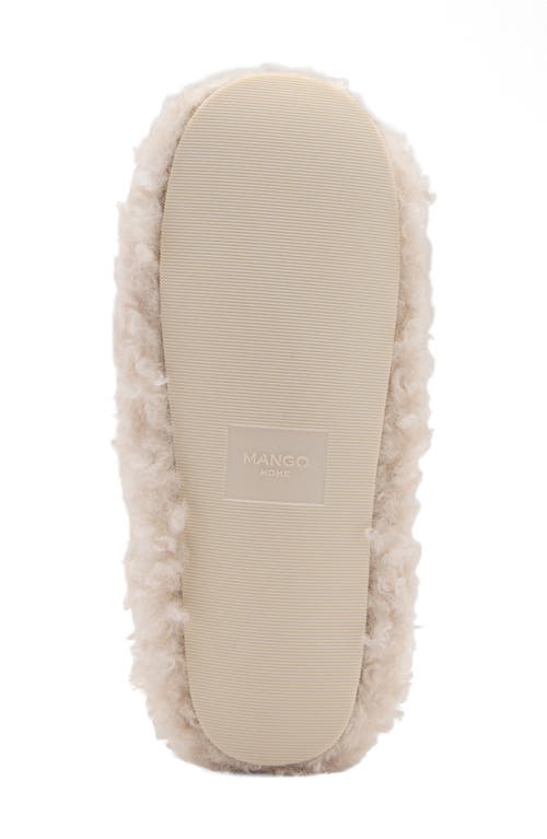 Mango Faux Shearling Slipper In White