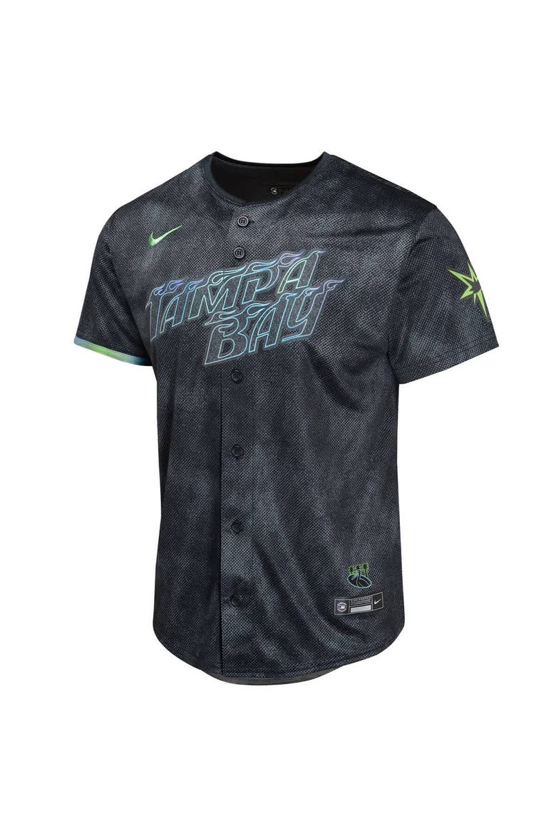Youth Nike Shane McClanahan Charcoal Tampa Bay Rays 2024 City Connect Limited Player Jersey, Alternate, color, Charcoal