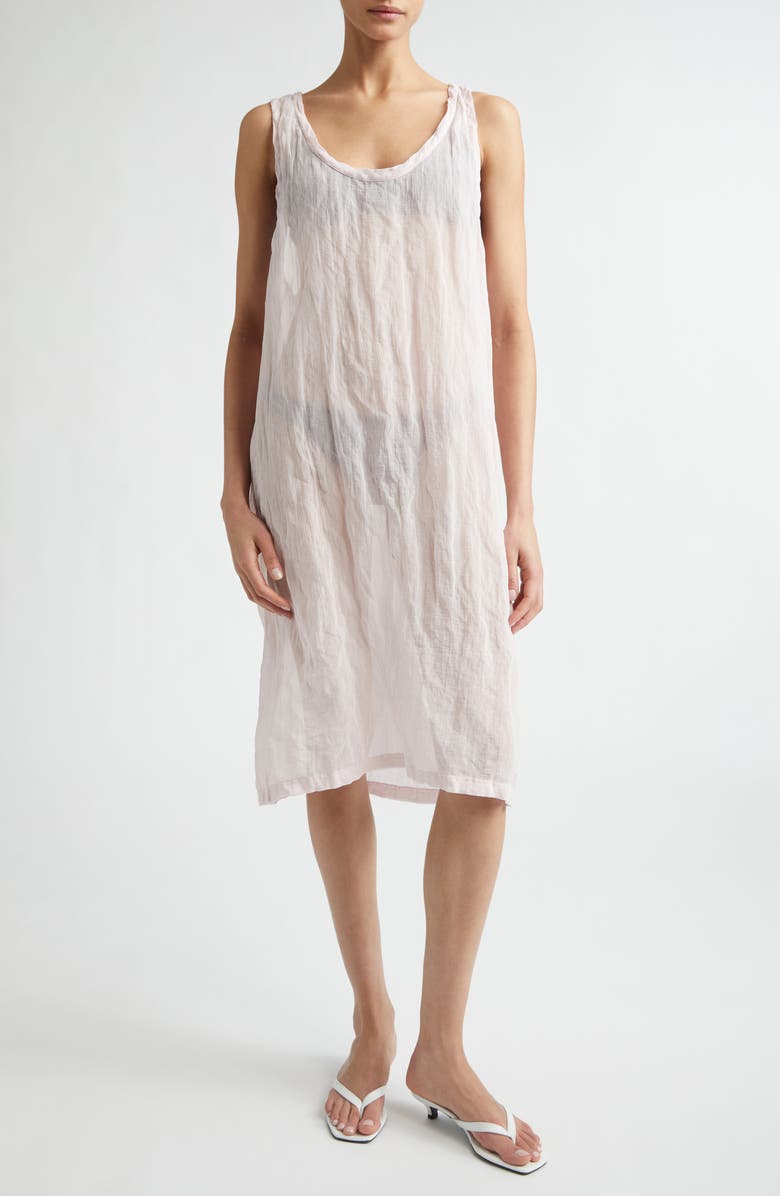 TOTEME Crinkled Cotton Blend Gauze Tank Dress, Main, color, Bloom