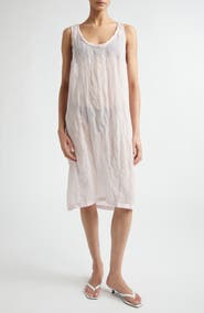 TOTEME Crinkled Cotton Blend Gauze Tank Dress