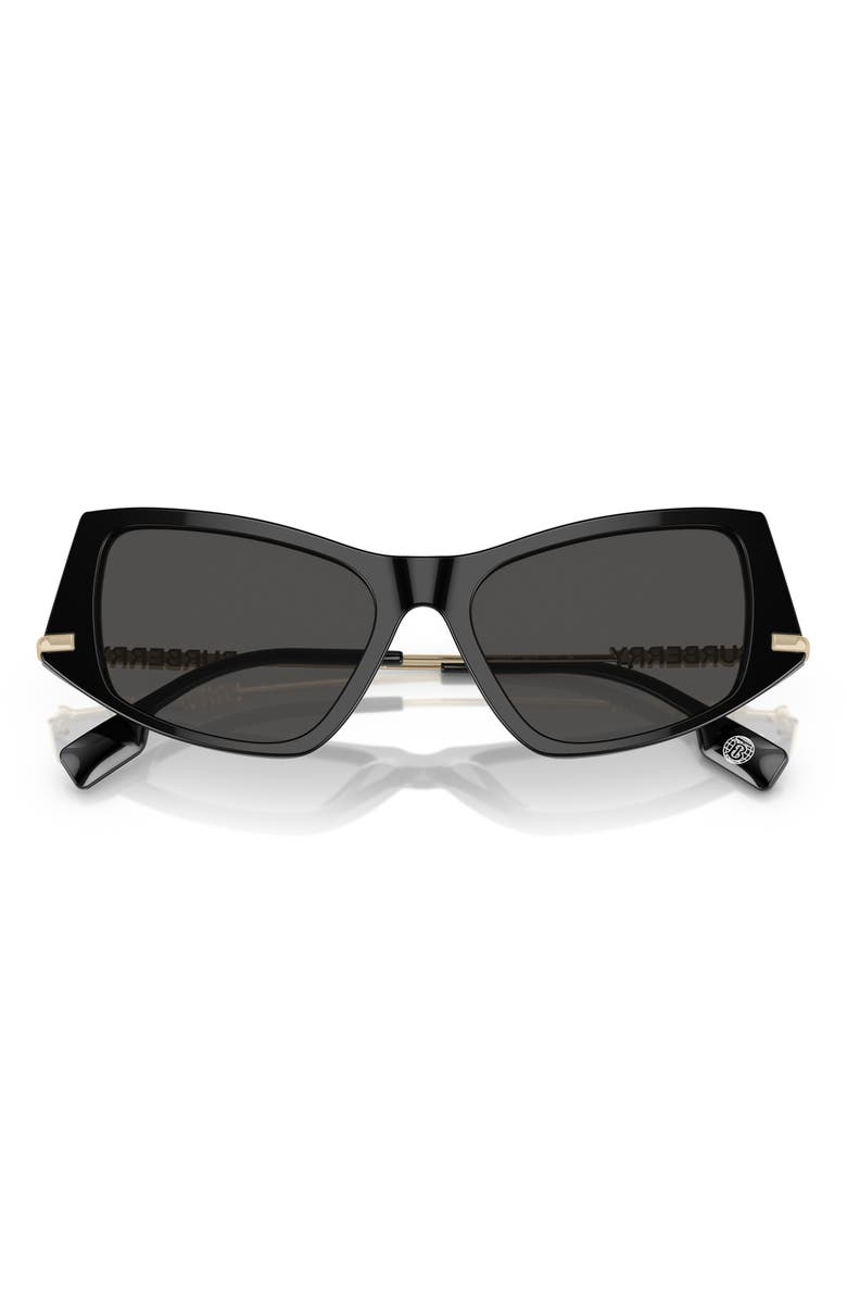 Burberry 52mm Irregular Sunglasses, Alternate, color, Black