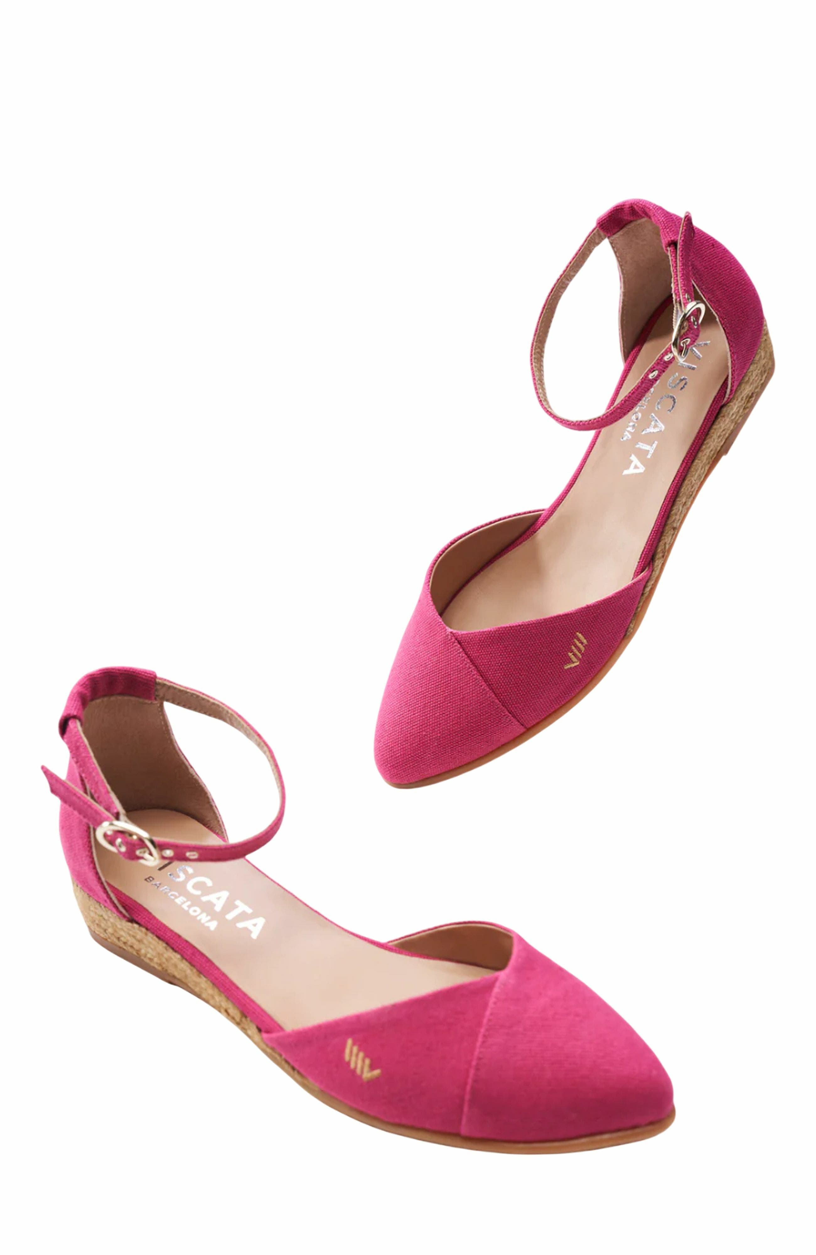 Montroig Premium Fabrics Canvas Espadrille Flats, Alternate, color, Fuchsia