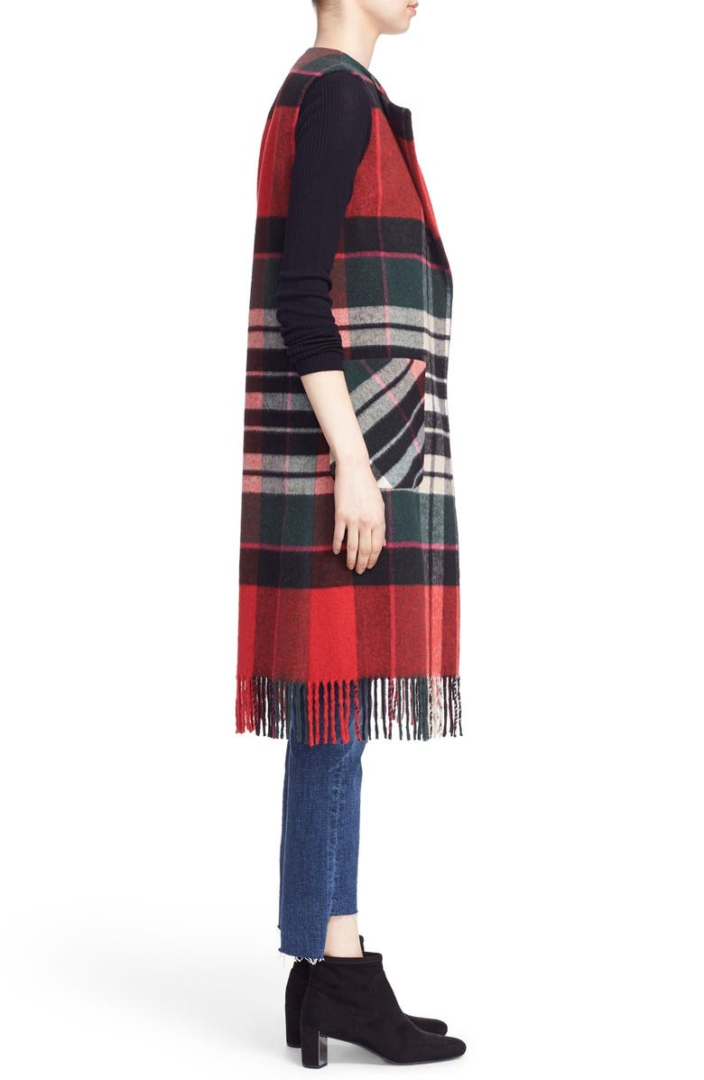 Helene Berman Fringe Long Plaid Vest, Alternate, color, 